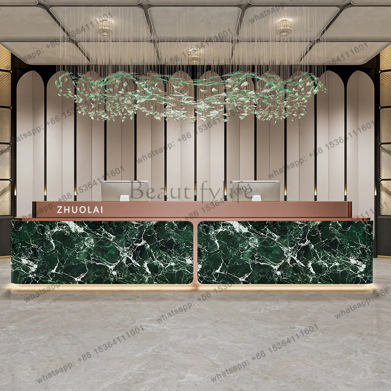 LJY Welcome Elegant Reception Desks Office Salon Commericial Service Reception Desks Counter Checkout Scrivania Industrial Furni