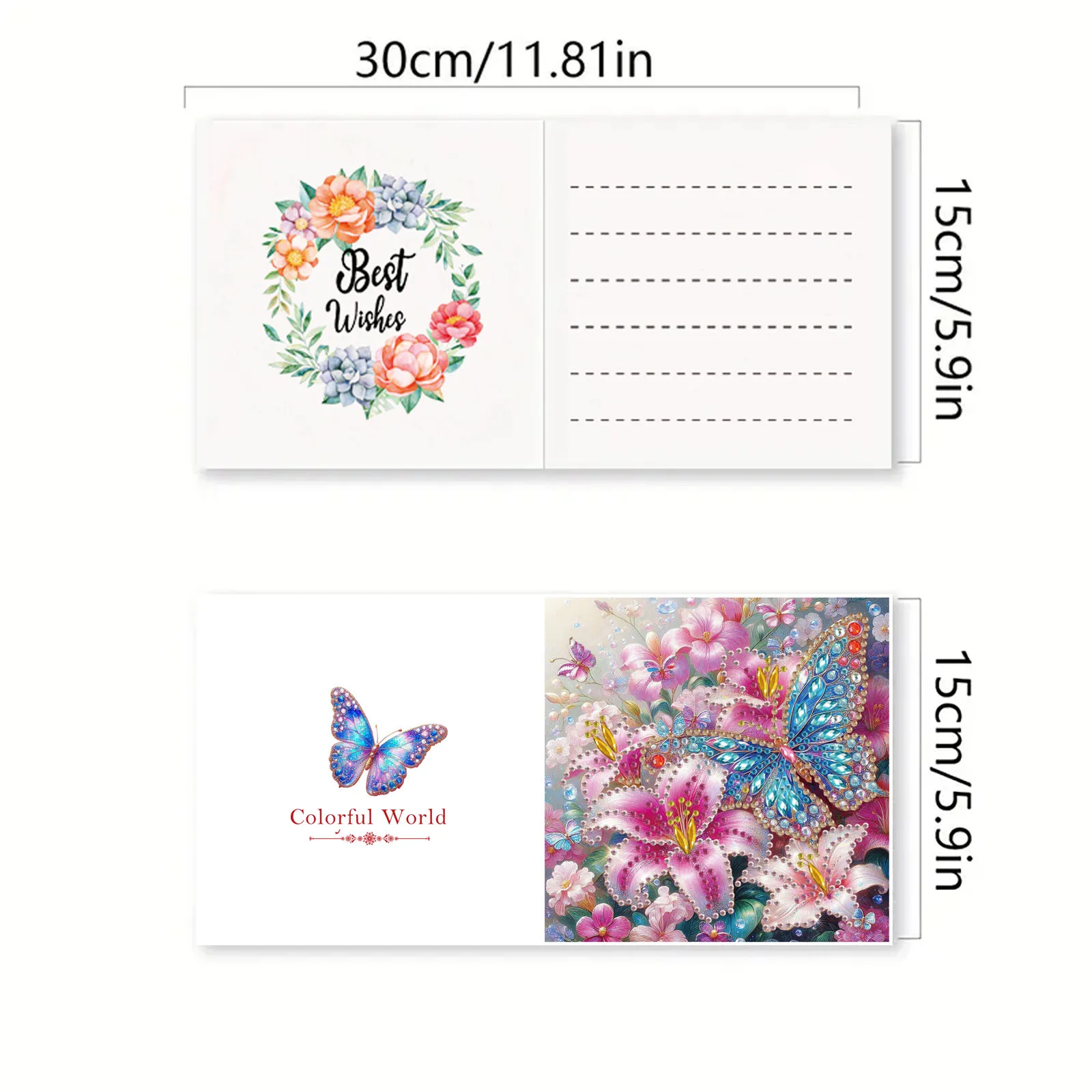 6 DIY Christmas-style diamond painting kit greeting cards, expressing unspeakable love and writing romance