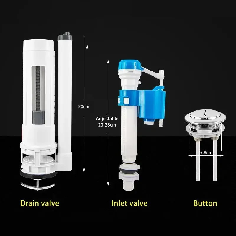 Válvulas De Enchimento Do Tanque Universal Do Vaso Sanitário, tanque De água Ajustável, Kit De Reparo De Encaixe, Acessórios De Vaso Sanitário, Válvula De Entrada, 20cm-28cm