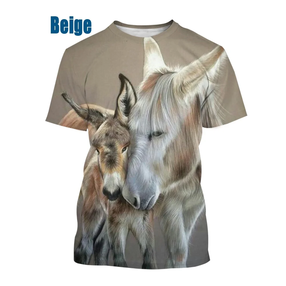 

Футболка с забавным 3D-принтом в стиле хип-хоп с изображением головы осла, креативный дизайн, для мужчин и женщин, новая летняя мужская футболка