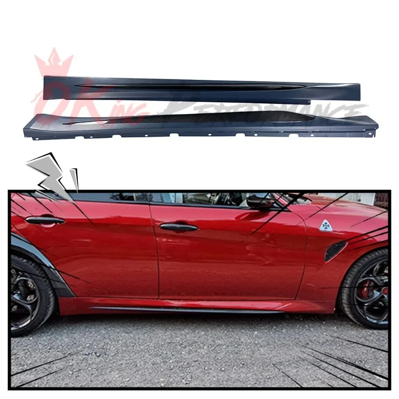 

ForQV Style Partial Dry Carbon Fiber Side Skirt For Alfa Romeo Giulia