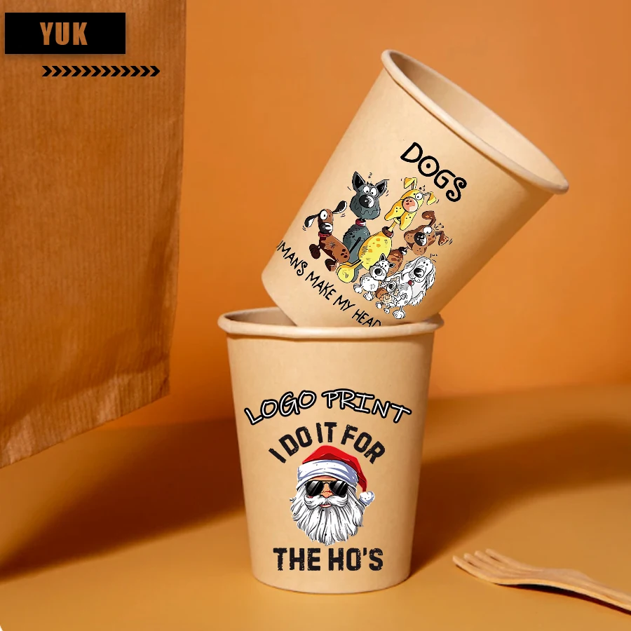 Customized Orinting Private Design Food Grade Thickened Coffee Cups,Milk Tea,Disposable Drink Paper Cups 1000PCS