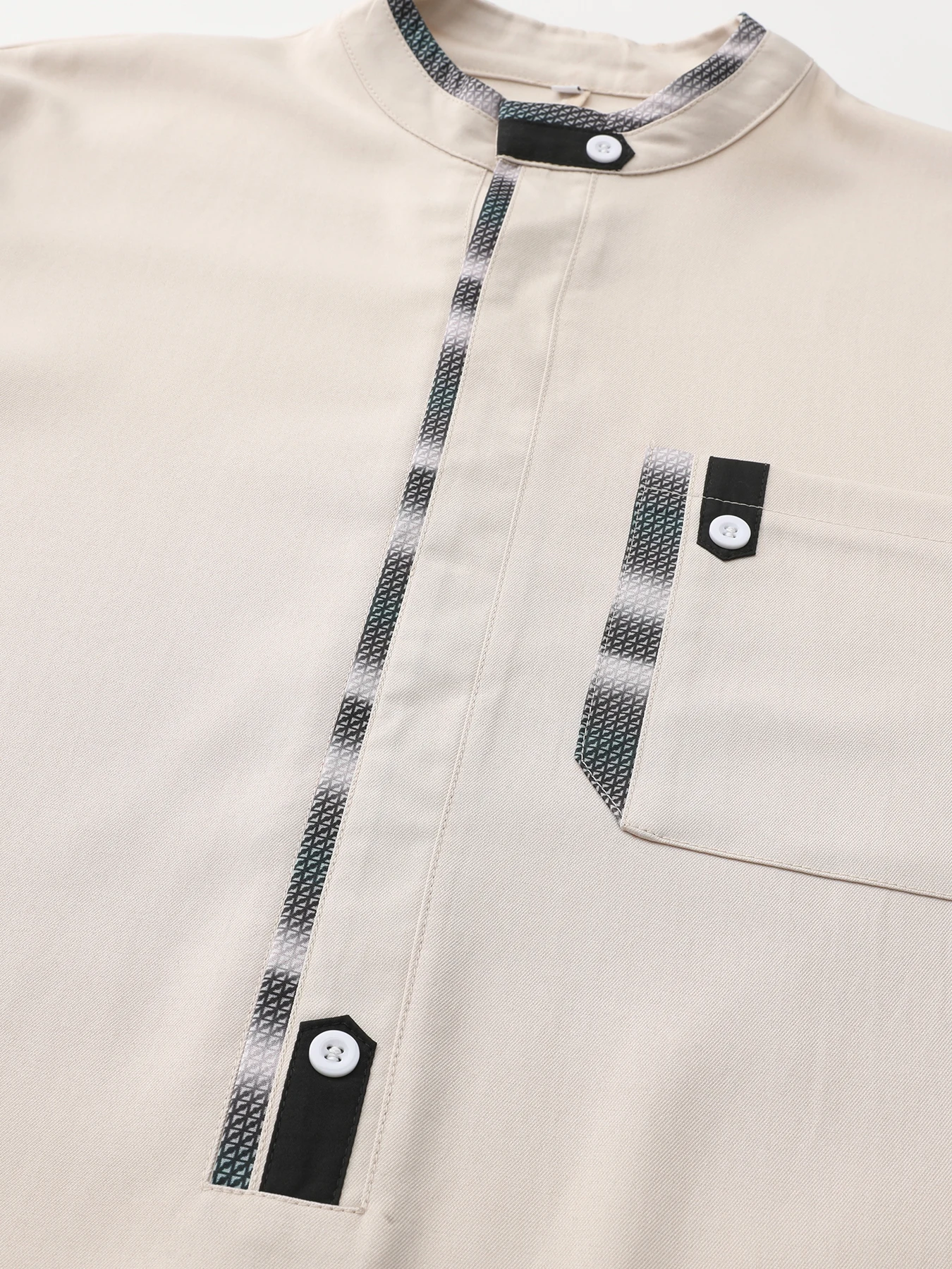 Kaftan men's robe Muslim long sleeve color block Formal wear Islamic loose Arabic ethnic style men's casual robe