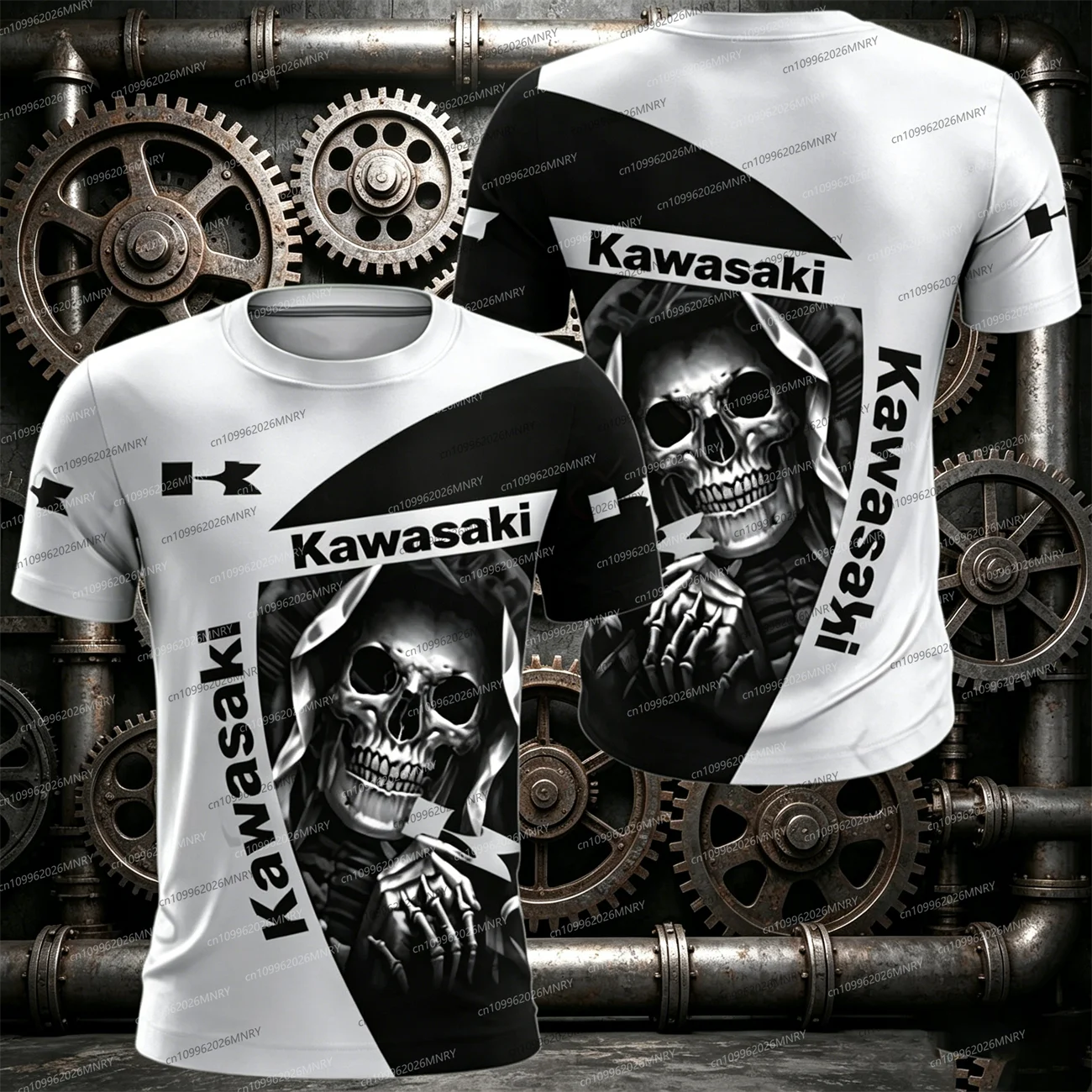 

Motorcycle Kawasaki Tshirt Logo Summer Men's Tshirt Top 3D Printed Women Short-sleeved Breathable T-shirt Motorcycle Kawasaki