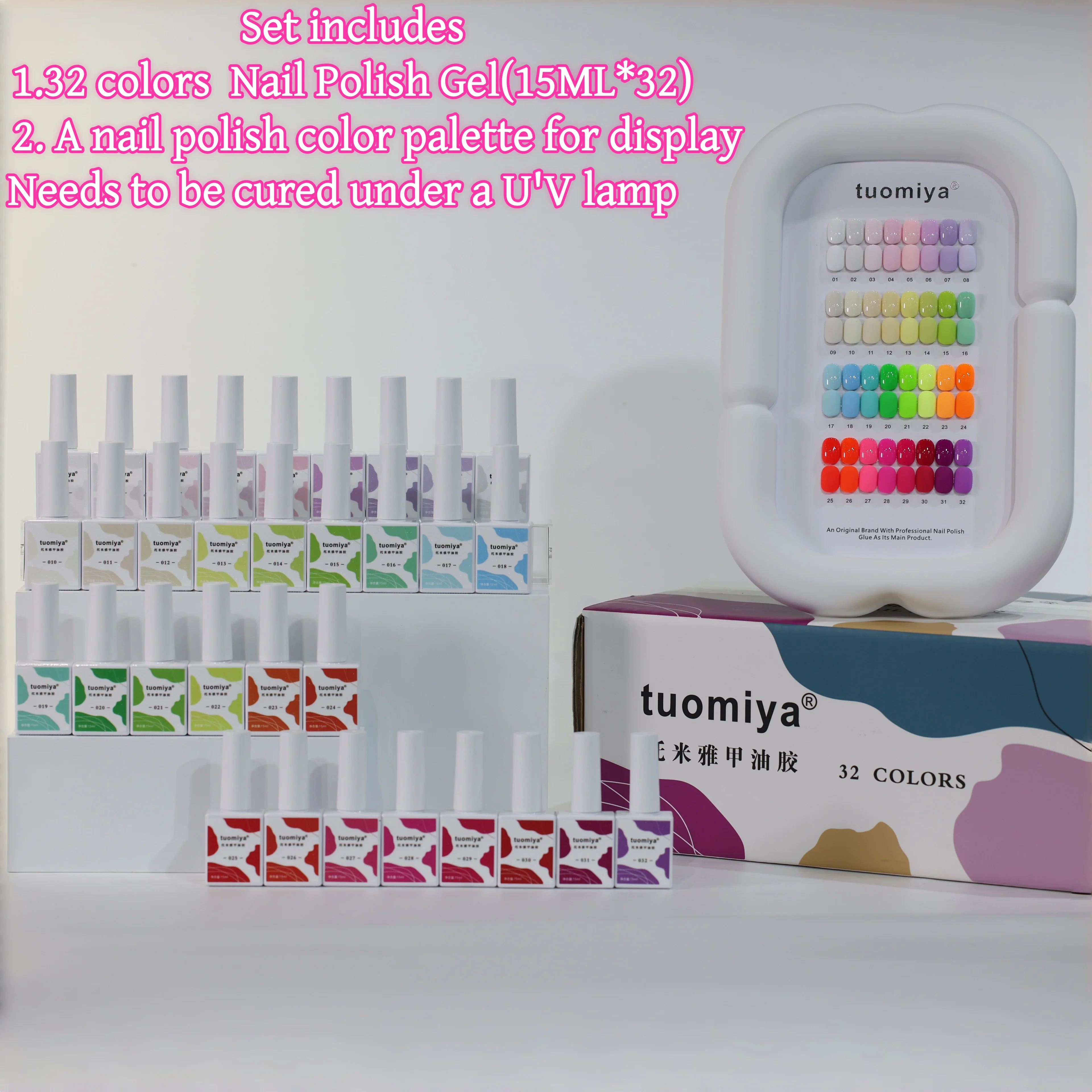 

Набор гель-лаков для ногтей из 32 цветов, набор для нейл-арта и лаков для ногтей, профессиональный набор для нейл-арта для женщин и девочек, аксессуары для маникюра
