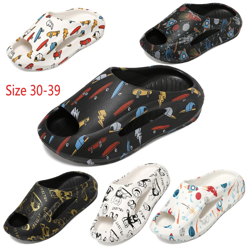 Kids Boys Girls Cute Cartoon Water Sandals Slip on Shoes Slipper Outdoor Summer Infant Children Beach Shoes Summer EVA Slippers