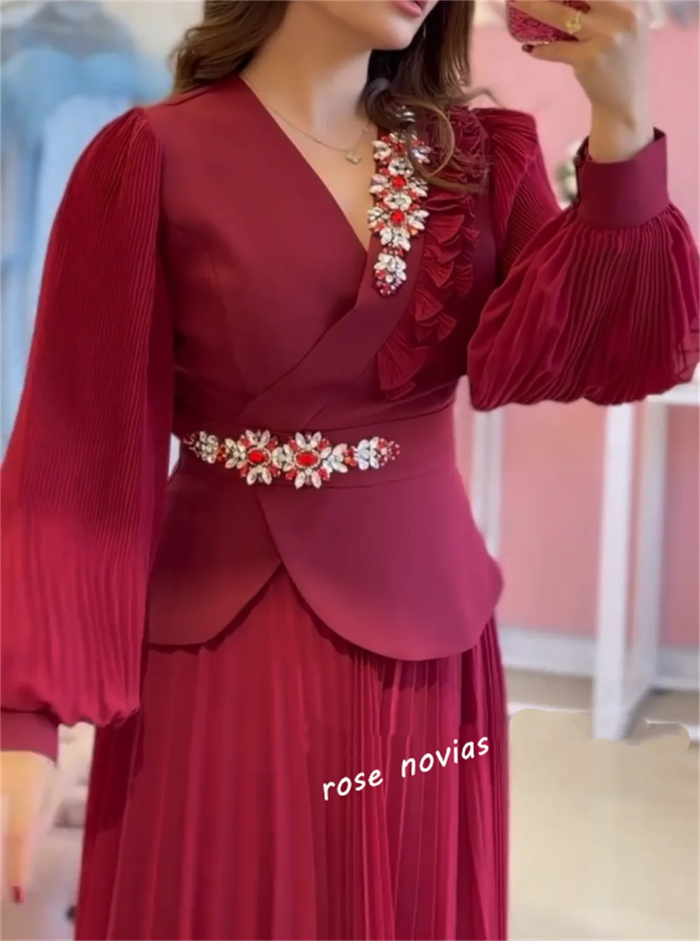 맞춤형 고급 여성 이브닝 드레스 플리츠 라인스톤 A라인 롱 드레스 맞춤형 행사 프로모션 웨딩 파티 글리터