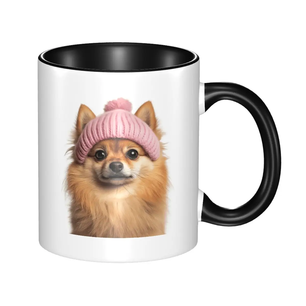 

Cozy Pomeranian Dog Wearing Pink Winter Hat Trendy Animal Mug Ceramic Coffee Cups Tea Mugs Milk Cup Drinkware Gifts for Friends