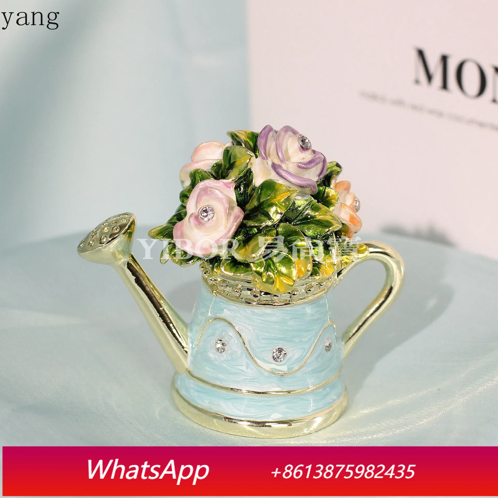 

CX enamel jewelry box flower teapot shower high value exquisite metal decorative box