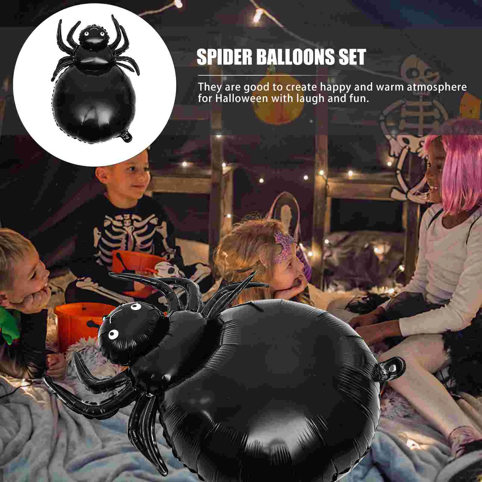 5 Pcs Aluminum Spider Film Balloon Child Kids Toy Halloween Props for Photoshoot Ballons 80X53CM Balloons