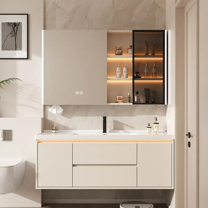 

Bathroom Cabinets Intelligent Ceramic Drawer Vaniry Mirror Integrated Basin Washbasin Bathroom Cabinet Gabinete Toilet Furniture