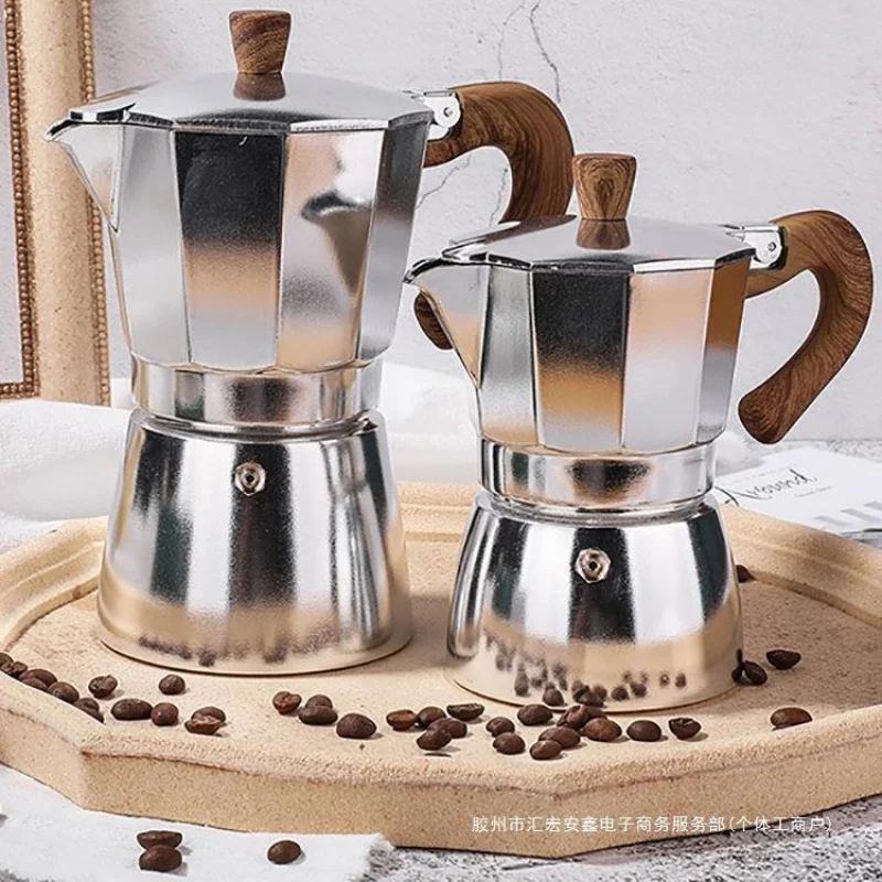 Moka Household Italian Percolator Appliance Concentrated Extraction Pot Single Valve Outdoor Camping Hand Made Coffee Maker