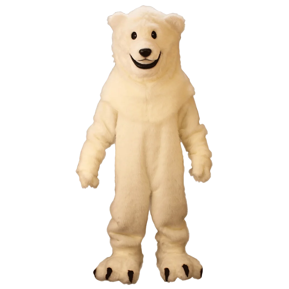 Deluxe Plush Mascot White Polar Bear Mascot Costume Adult Size Animal Theme mascotte Mascota Outfit Suit Fancy Dress SW1090