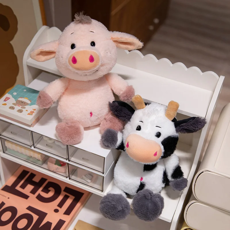23cm Ranczo Krowa i Świnia Pluszowe zabawki Film Wypchane zwierzęta Śliczne lalki bydła dla dzieci Prezenty urodzinowe Dekoracja domu Prezent świąteczny
