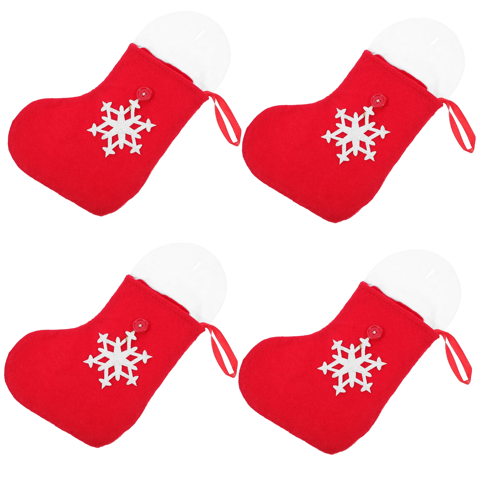 

4pcs Christmas Decorative Xmas Lovely Christmas Stocking Tree Socks Cute Cartoon Xmas Bag Pouch Holiday Party Decoration Set