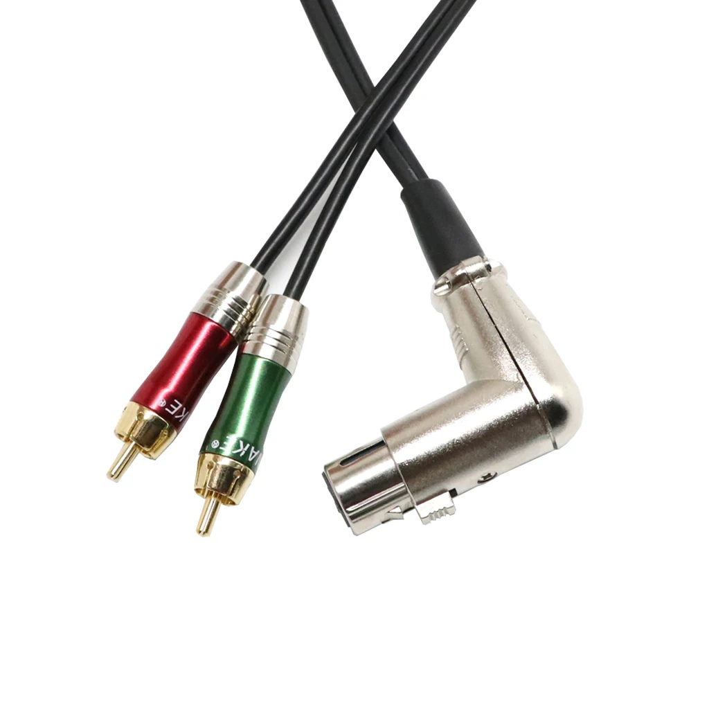 XLR Female to Dual RCA Male Audio Cable Shielded Right Angle Wire Converter for DJ Controller Amplifier view 4