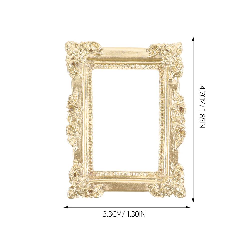 6Pcs Miniature Vintage Resin Photo Frames Retro Design DIY Craft Supplies Phone Case Decor Mini Small Photo Frames