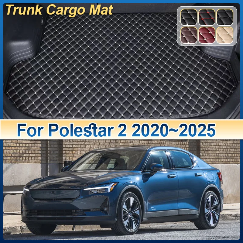

Кожаный коврик в багажник автомобиля для Polestar 2, аксессуары 2020 ~ 2025 2022 2024, коврики для багажника, подушка для хранения, коврик для автомобиля, интерьер