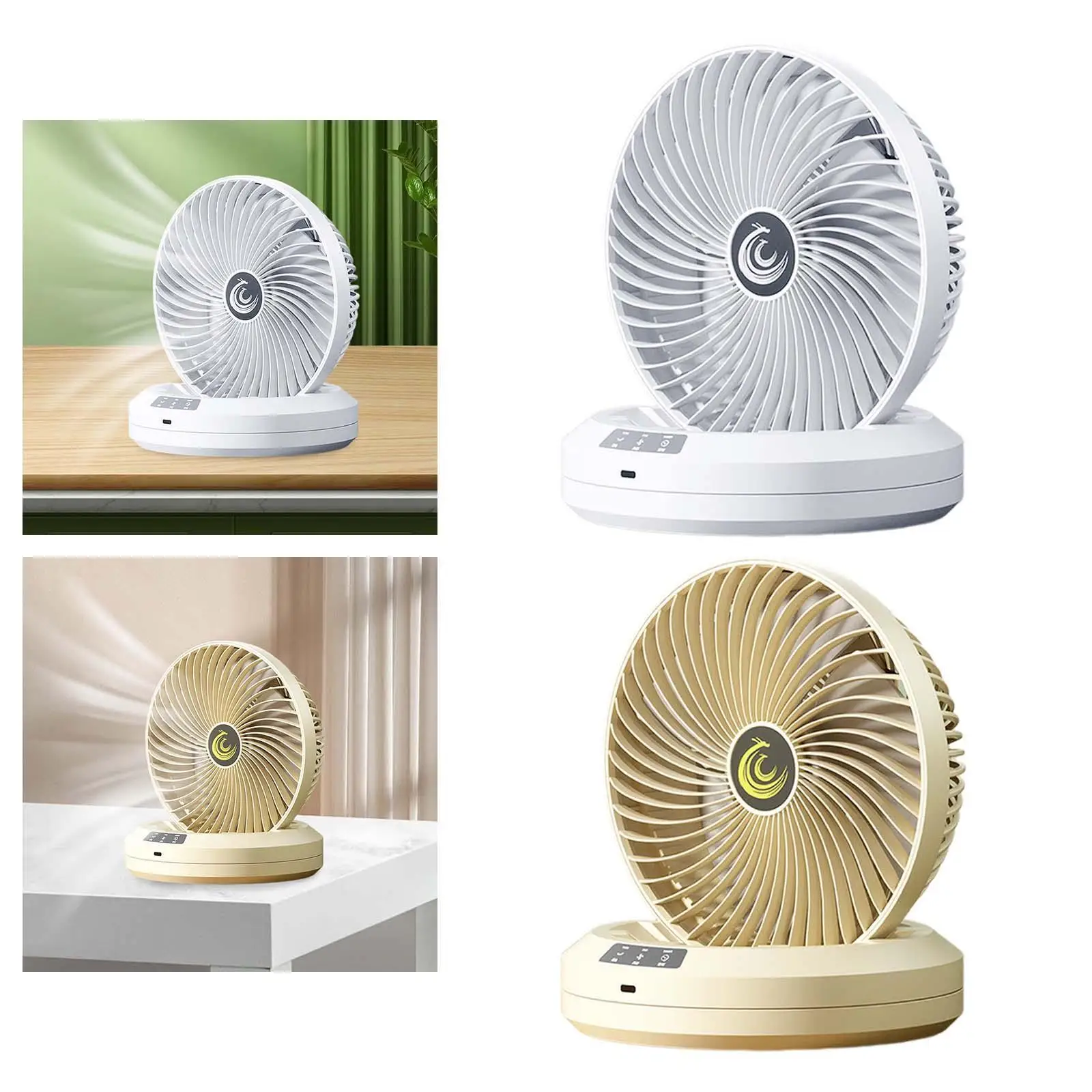 مروحة مكتب صغيرة قابلة للطي مع مؤقت ، خفيفة الوزن ، هادئة ، مروحة مطبخ ، 4 سرعاتٍ