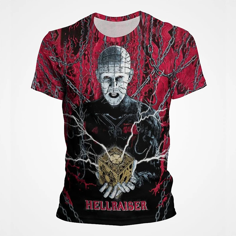 

Horror Movie Hellraiser T-Shirts Scary 3D Printed Streetwear Men Women Casual Fashion Oversized T Shirt Kids Tees Tops Clothing