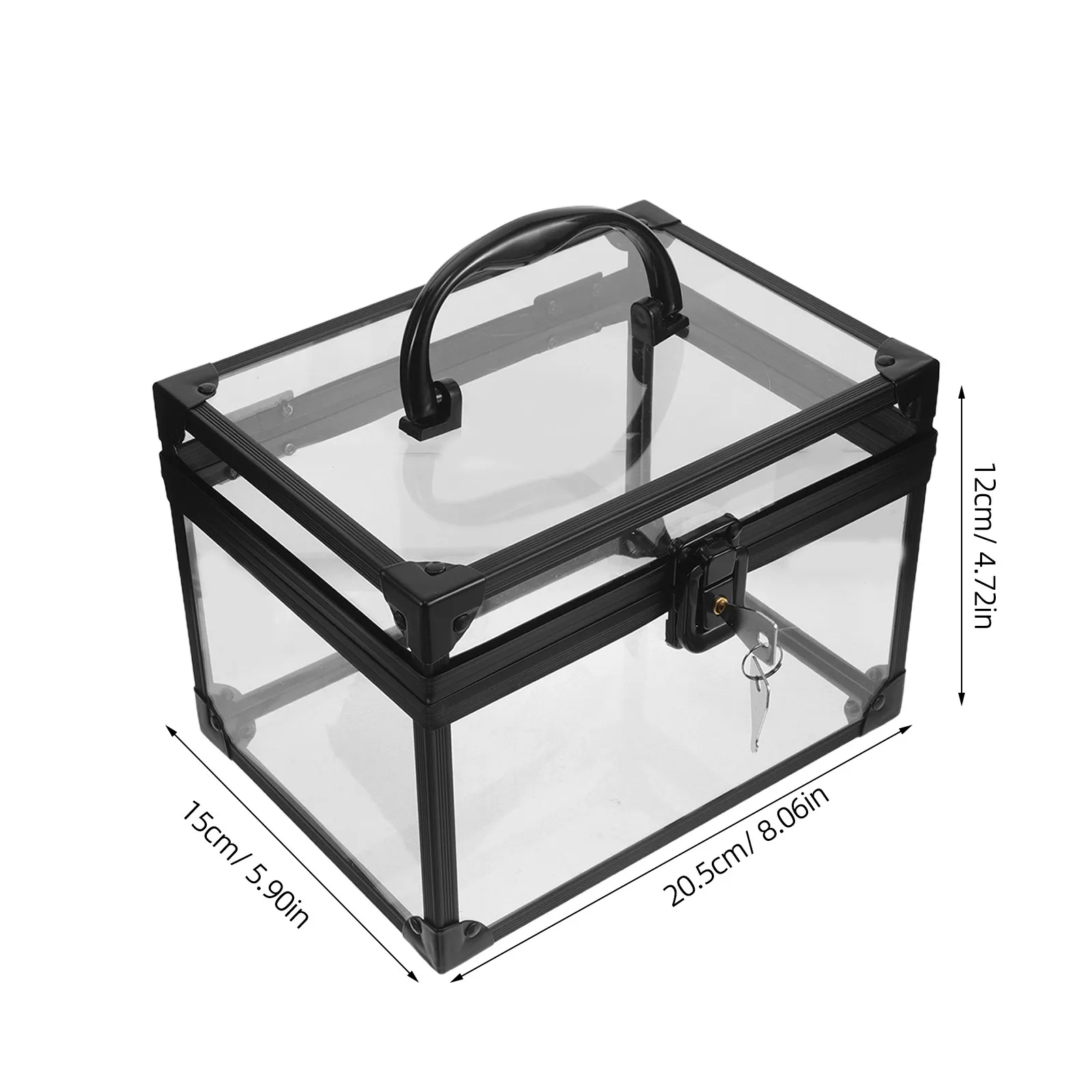Decorative Clear Cd Storage Box for Vinyl Records Music Cds Dvds Disc Collection Organizer Case with Handle Lid 8x5.9x5.7in view 2