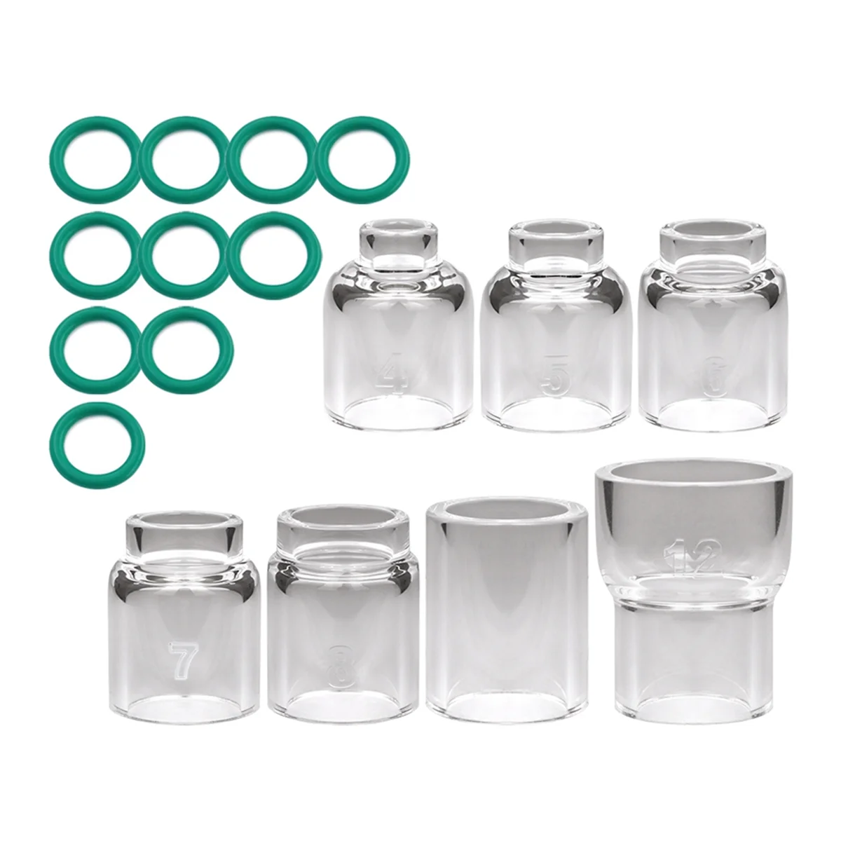 AA98 30 pezzi accessori per torcia per saldatura TIG lente per gas tozzo 4 -12 kit tazza per -17/18/26 forniture per saldatura torcia 3,2 mm