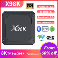 X98K TV Box Android 13 RK3528 Media Player Quad Core 8K Video 4K@60fps H.265 Wifi6 X98 Set Top Box Android 13.0 Smart TV Box