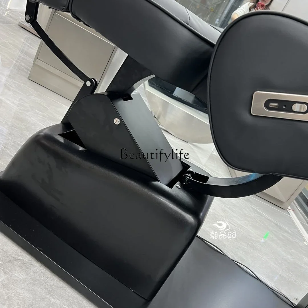 Electric Shampoo Chair for Hair Salon Massage Half Lying Flushing Bed Ceramic Basin