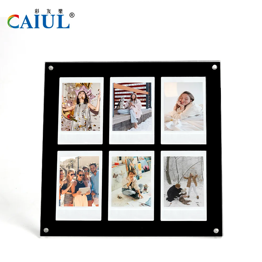 Dopamine Color 3-Inch Stereo Fuji Pailide Photo Frame Advanced Transparent Six Palaces Acrylic Photo Frame Desktop Decoration