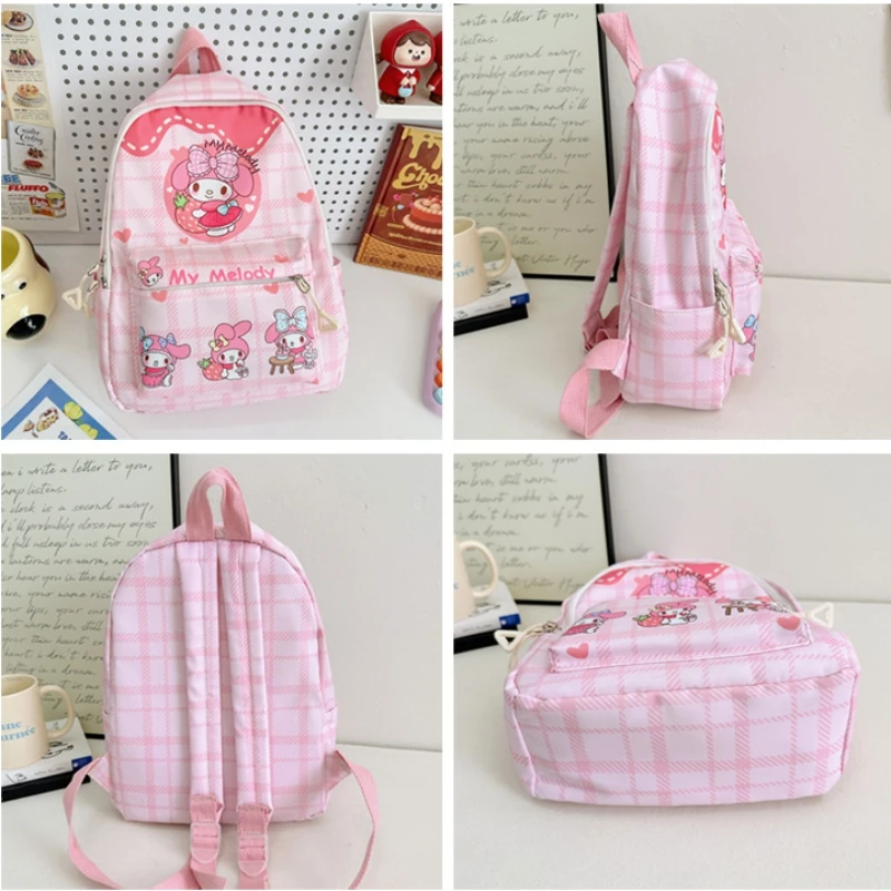 Hello Kitty Kuromi cinnamonroll เด็กน่ารักการ์ตูนอะนิเมะน้ำหนักเบาพิมพ์ลายโรงเรียนอนุบาลกระเป๋านักเรียนสำหรับเด็กชายและ tas ransel anak perempuan