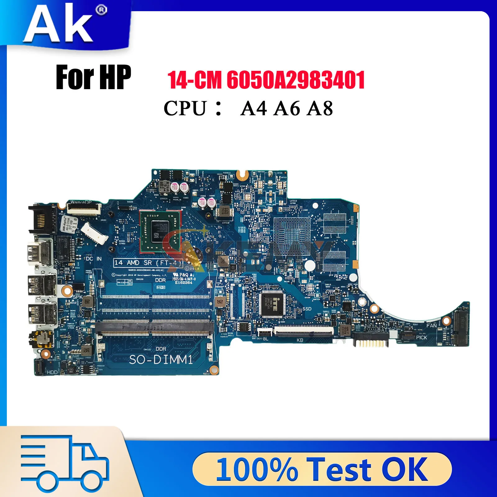 

6050A2983401 для ноутбука HP 14-CM 245 G7, материнская плата L23391-501 L23389-601 с процессором E2 A4 A6 A9, UMA DDR4, 100% полностью протестировано