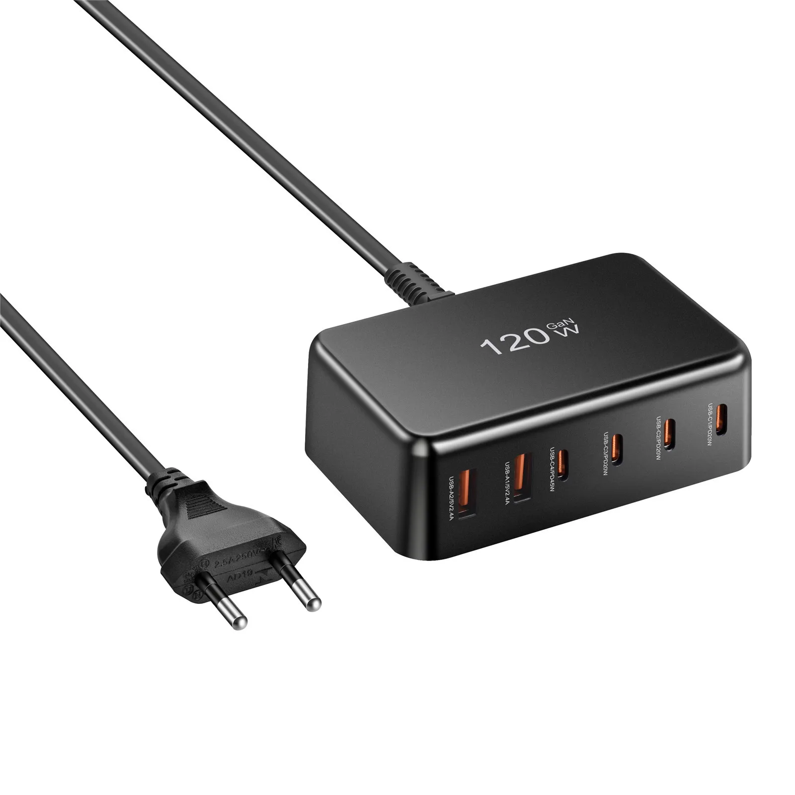 Hot 120W GaN Fast Charger MultiPort USB C Car Charging Hub Phone Quick Charger Adapter for Home Office Dropshipping Wholesale