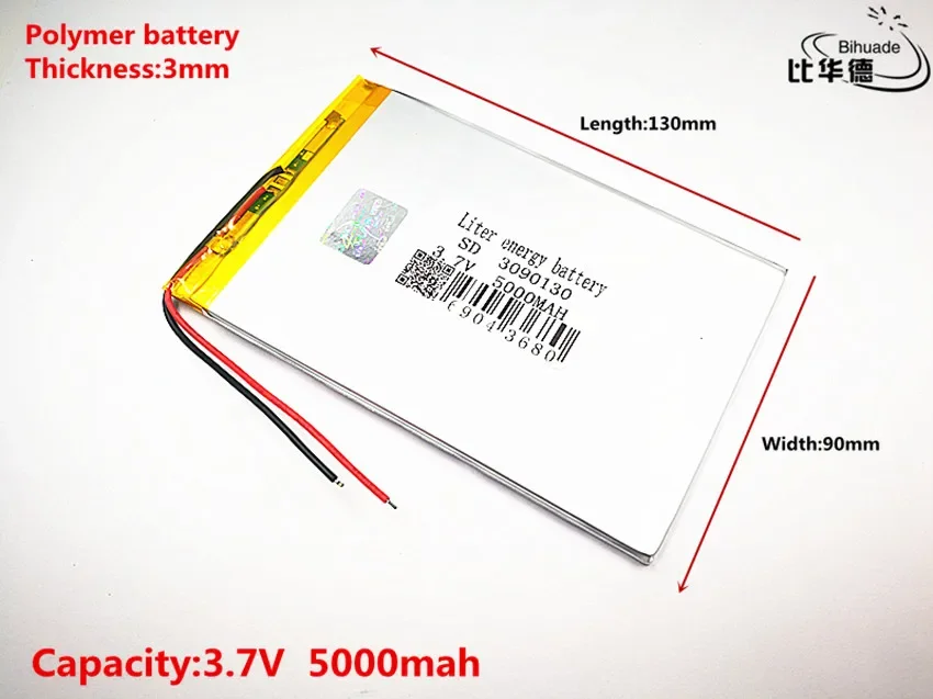 Liter energy battery Good Qulity 3.7V,6000mAH 3090130 Polymer lithium ion / Li-ion battery for tablet pc BANK,GPS,mp3,mp4