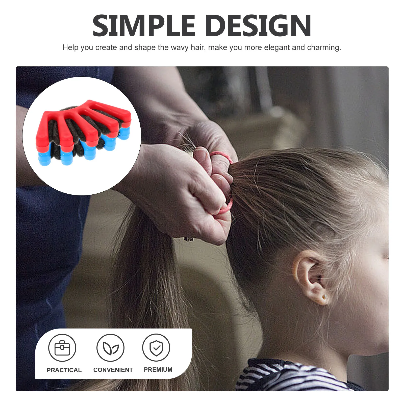 

2Pcs Hair Braider Durable Easy DIY Hairstyling Tool Blue Red for Girls Ladies Party Banquet Hair Braider Twist