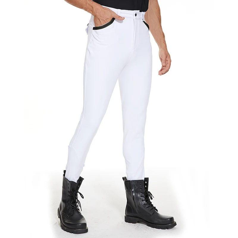 LLLION New Arrival Noble White Men Horse Riding Legging Equitacion Breeches Breathable Mens Equestrian Clothing