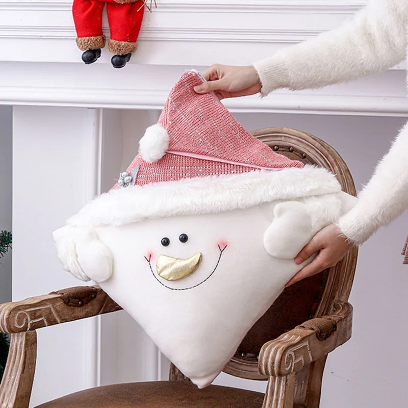 Christmas Decorations Pink Creativity Cute Santa Claus Pillow Cover Applicable To Hug Pillow Sofa Cushion Living Room Bedroom