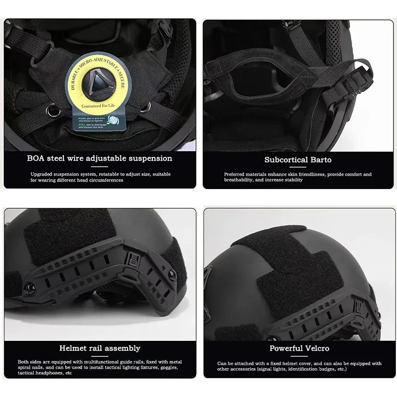 

Легкий шлем FAST из АБС-пластика с регулируемой подвеской и циферблатом для езды на велосипеде, страйкбола, тактической подготовки