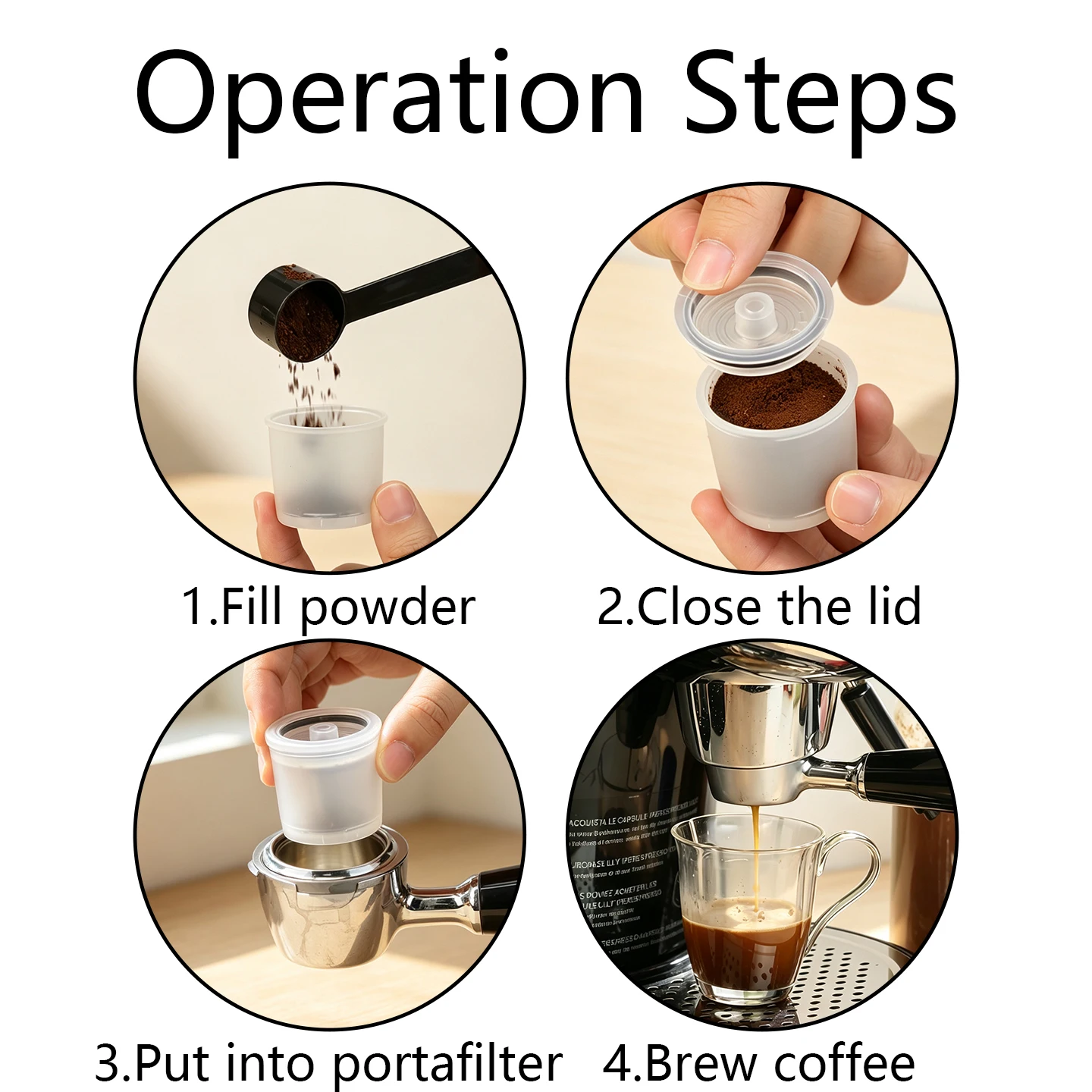 Reusable Refillable Coffee Capsule Cup, Empty Coffee Pod Shell for Espresso Concentrate Coffee Maker