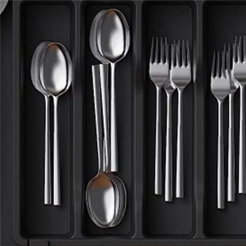 

AT44-2X Expandable Cutlery Drawer Organizer Silverware Cutlery Drawer Tray Silverware Drawer Organizer Kitchen Storage