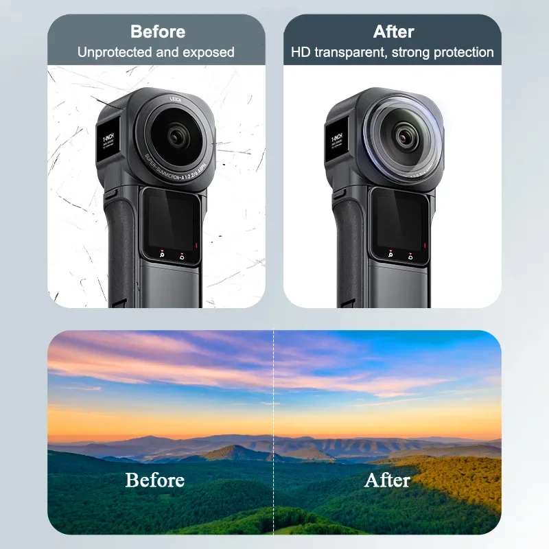 กล้องพาโนรามาเลนส์ยาม PC ฝาครอบป้องกันสําหรับ Insta360 ONE ฿ 1 นิ้วเลนส์ป้องกันฟิล์ม
