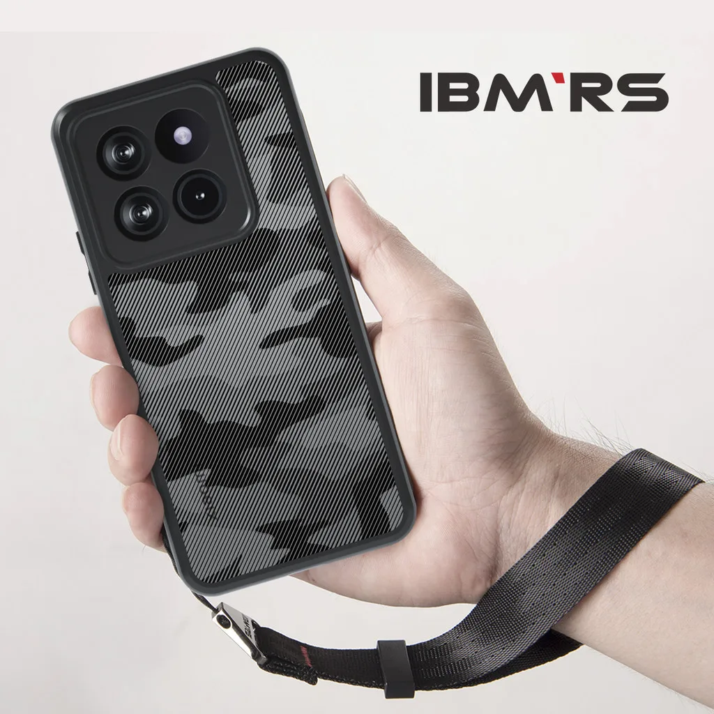 

IBMRS [Anti-Scratch Dual Coating] for Xiaomi 14pro case, Camo Shockproof matte Phone Case(Comes with wrist strap)