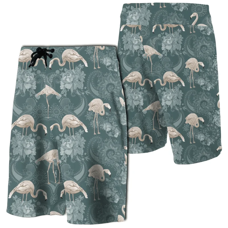 Pantalones cortos de playa para hombre y mujer, bañadores de baño con estampado 3D, patrón exótico sin costuras Hawaiano con hojas tropicales, novedad