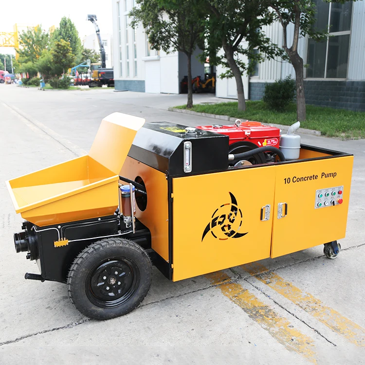 New Design Self Loading Mobile Powered Concrete Mixer Trailer Concrete Conveying Pump Motor Mini Concrete Pump Cheap