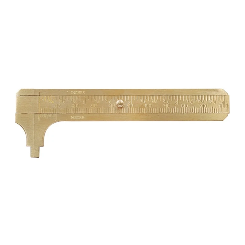 

Double Scales Vernier Caliper Ruler Measuring Tool mm/inch Brass Pocket Ruler 100mm Portable Brass Caliper