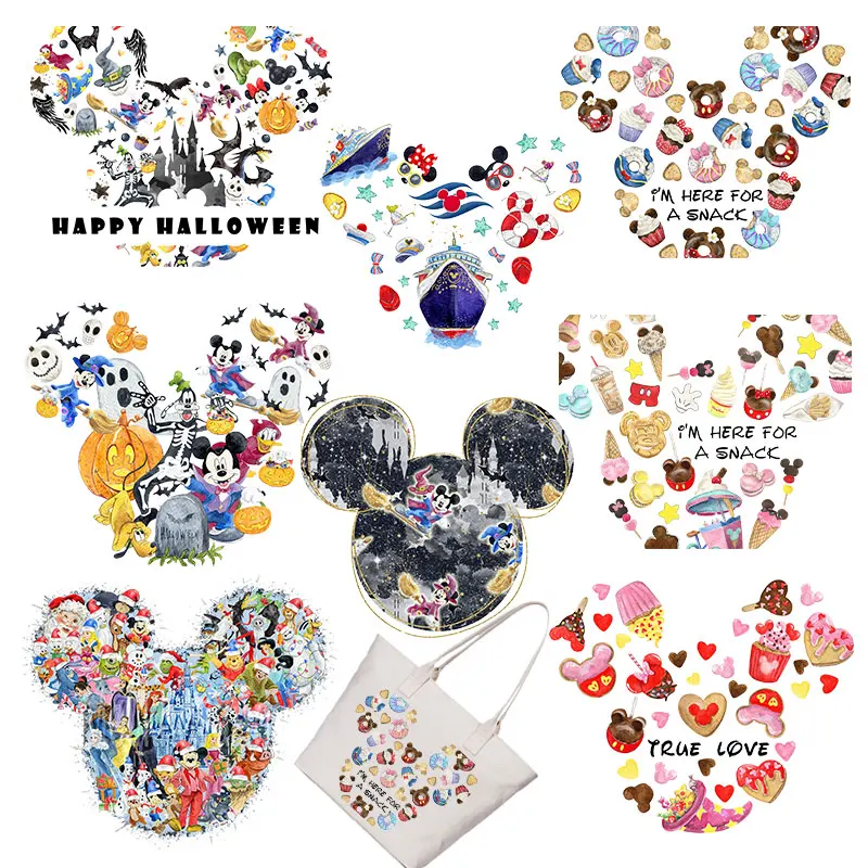 

Mickey Mouse Iron-on Transfers Patches for Kids Clothing Jacket Adhesive patches Thermal Transfers Decals Patch