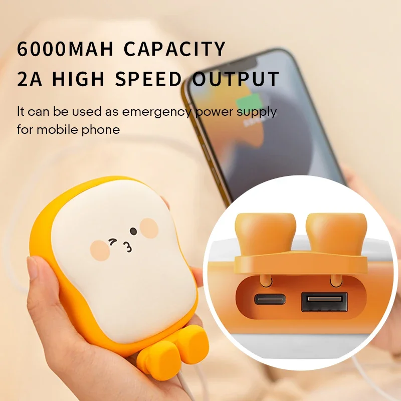 Scaldamani riutilizzabili per Mini Toast carino per camera all'ingrosso scaldamani tascabile ricaricabile 2 in 1 con Power Bank