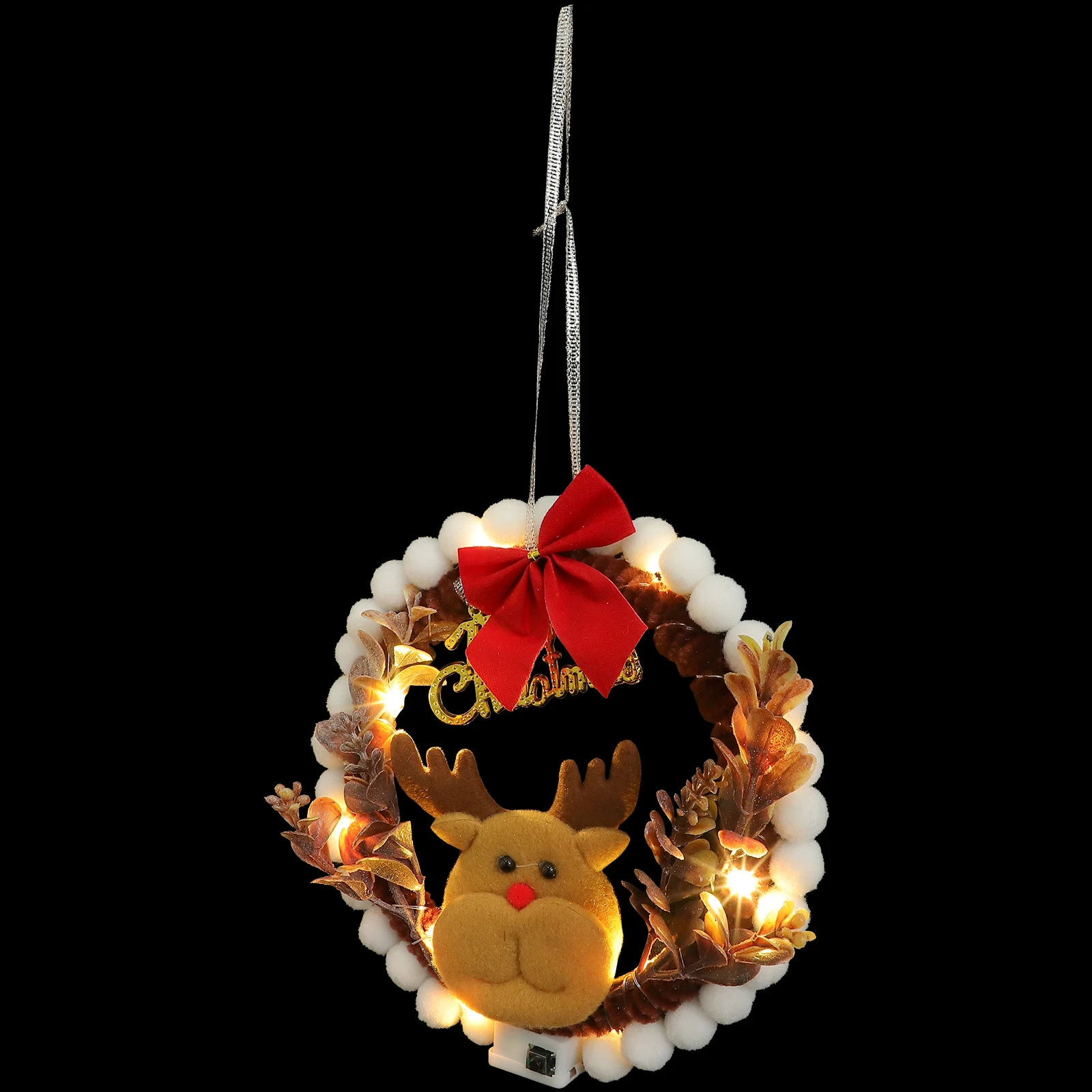 

1Set Christmas Door Window Wreath Materials DIY Kit Elk Design Hanging Decoration Holiday Party Festival Use Christmas Wreath