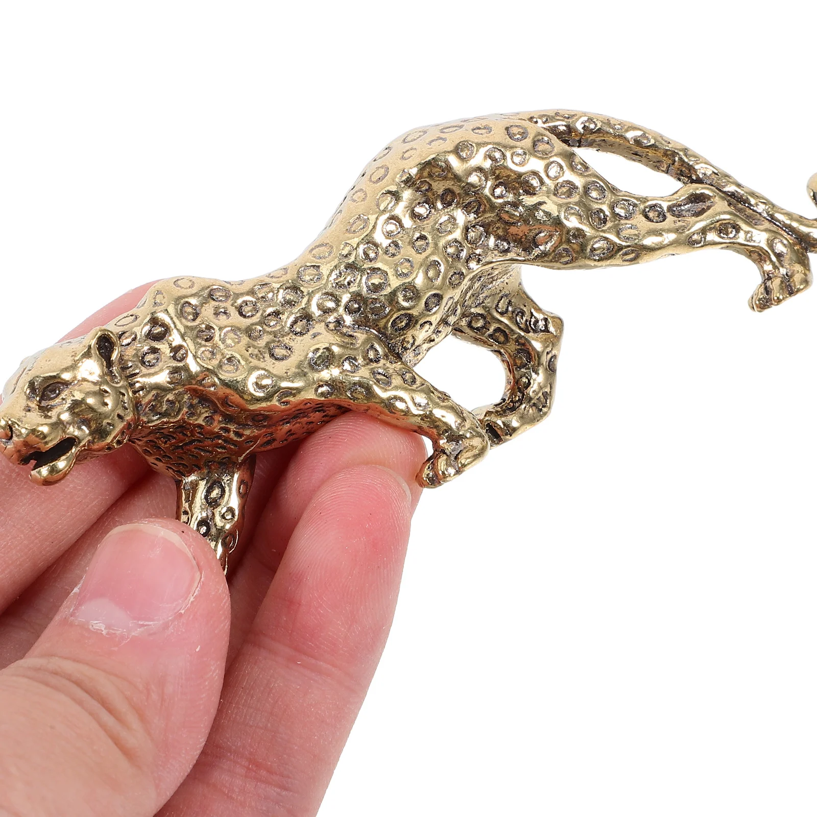 

Leopard Statue Desktop Decor For Home Office Cabinet Vintage Golden Brass Brass Craft Craft Ornament