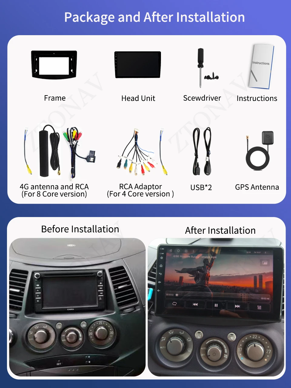 7862 Android Radio For Mitsubishi Grandis 1 2003 - 2011 Car DVD Player GPS Navi Headunit Carplay Android Auto Support 360 Camera