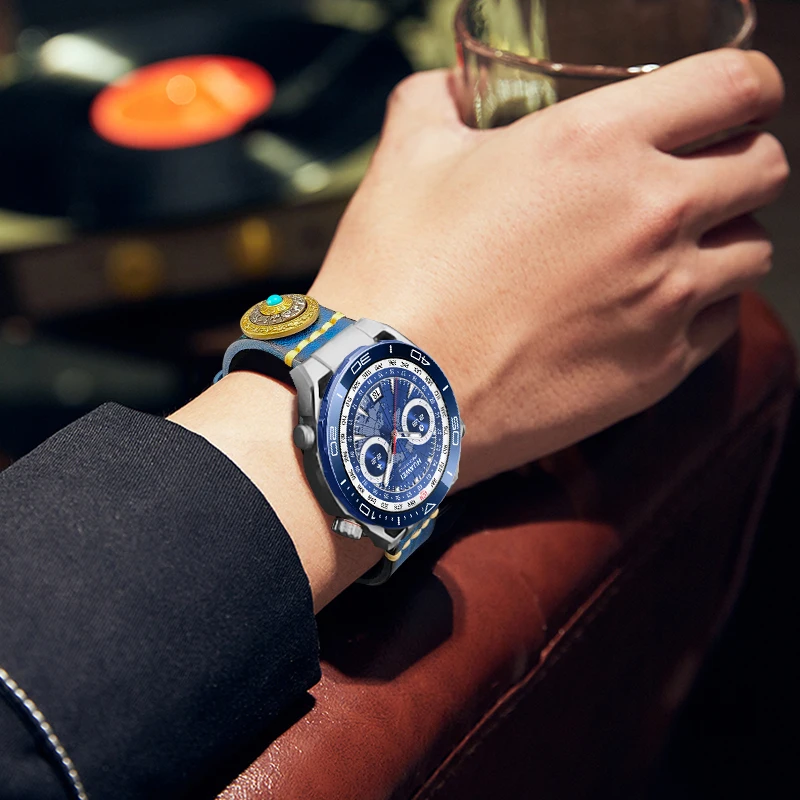 AKGLEADER Leather Strap with spinning top For huawei watch 4 3 pro GT4 Men Bracelet Band Loop ultimate honor xiaomi watchband